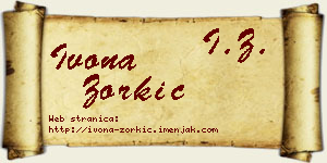 Ivona Zorkić vizit kartica